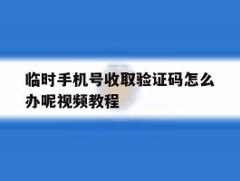 包含临时手机号收取验证码怎么办呢视频教程的词条