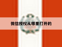 微信授权从哪里打开的