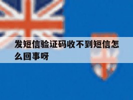 发短信验证码收不到短信怎么回事呀