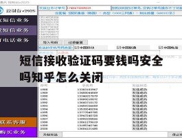 短信接收验证码要钱吗安全吗知乎怎么关闭的简单介绍