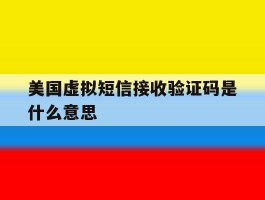 美国虚拟短信接收验证码是什么意思