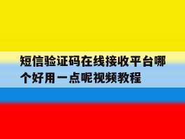 短信验证码在线接收平台哪个好用一点呢视频教程