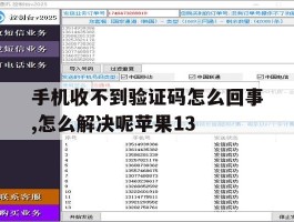 手机收不到验证码怎么回事,怎么解决呢苹果13的简单介绍