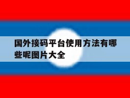 国外接码平台使用方法有哪些呢图片大全