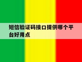 短信验证码接口提供哪个平台好用点