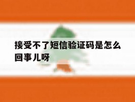 接受不了短信验证码是怎么回事儿呀