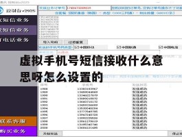 虚拟手机号短信接收什么意思呀怎么设置的