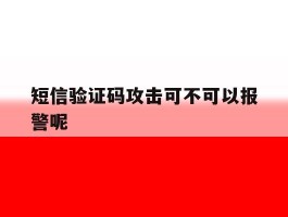 短信验证码攻击可不可以报警呢
