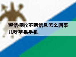 包含短信接收不到信息怎么回事儿呀苹果手机的词条
