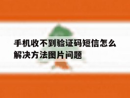 包含手机收不到验证码短信怎么解决方法图片问题的词条