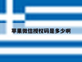 苹果微信授权码是多少啊