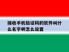 接收手机验证码的软件叫什么名字啊怎么设置
