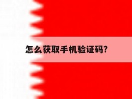 怎么获取手机验证码?
