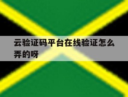 包含云验证码平台在线验证怎么弄的呀的词条