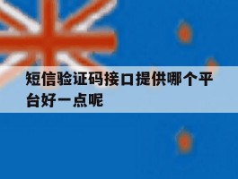 短信验证码接口提供哪个平台好一点呢的简单介绍