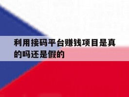 包含利用接码平台赚钱项目是真的吗还是假的的词条