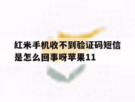 关于红米手机收不到验证码短信是怎么回事呀苹果11的信息