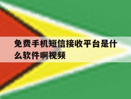 免费手机短信接收平台是什么软件啊视频