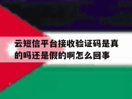 关于云短信平台接收验证码是真的吗还是假的啊怎么回事的信息